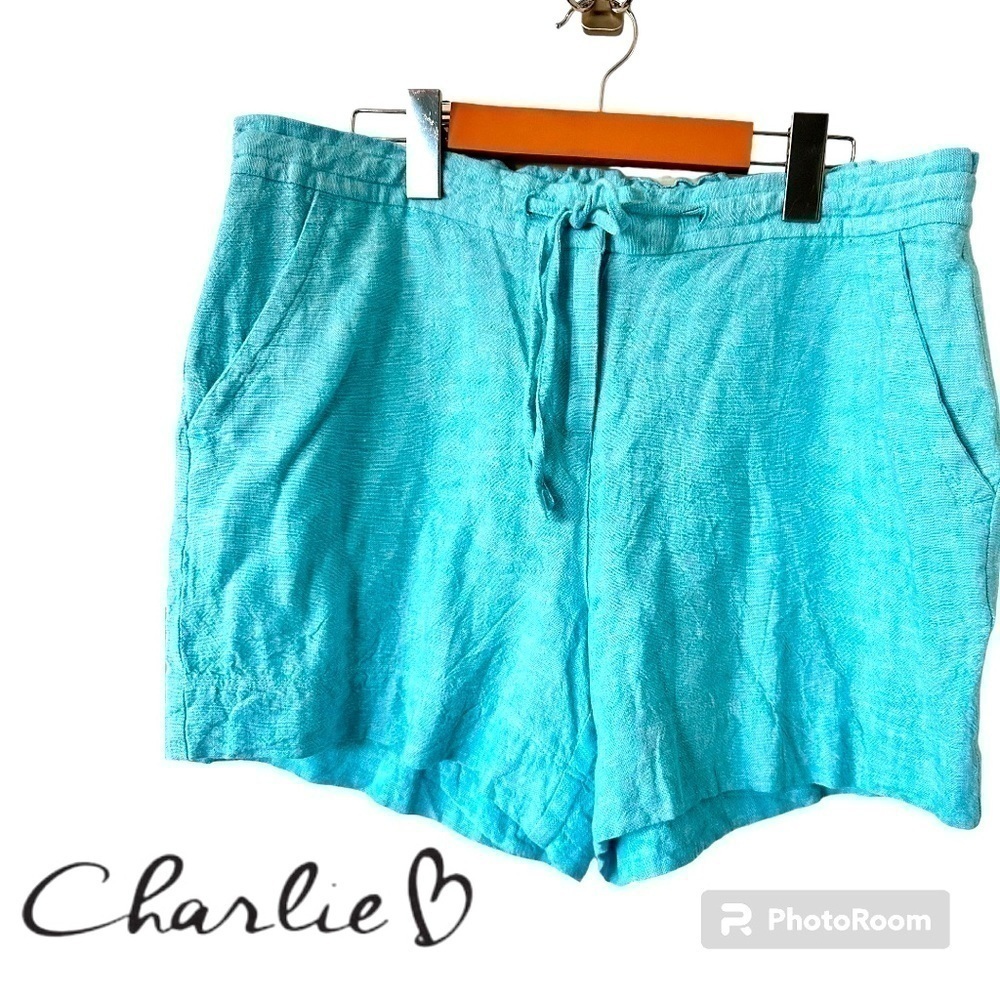 Charlie Paige Turquoise High Waist Women’s Shorts